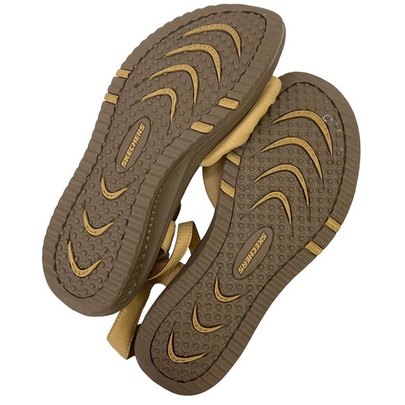 Skechers Shape-Ups 24918 Leather Camel Tan Sandals Ankle Straps Walking Size 7.5 - Picture 12 of 15